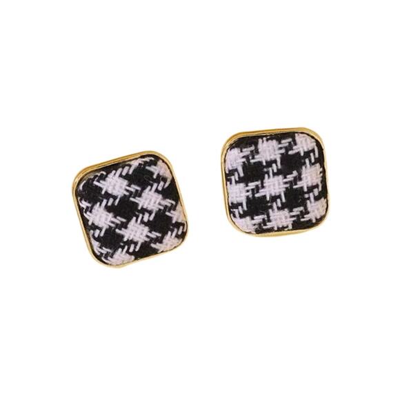 Houndstooth Earrings l Alabama Earrings l Roll Tide Earrings l Statement Earring - Picture 1 of 1